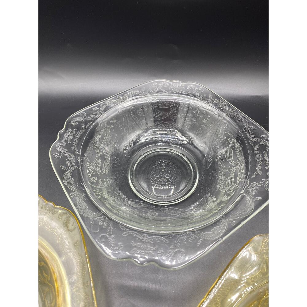 3 VTG Federal Glass Depression Glass Madrid Pattern Yellow Amber Soup Salad Bowl - Picture 3 of 6